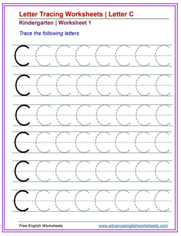 Tracing Letters Worksheets | Free PDF - Advance English Worksheets