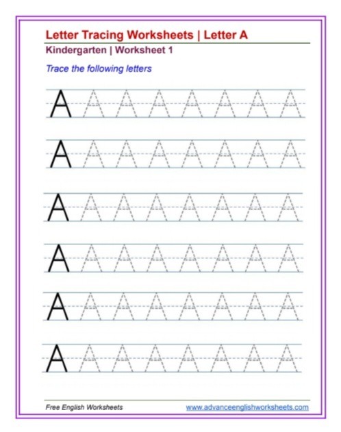 Tracing Letters Worksheets | Free PDF - Advance English Worksheets